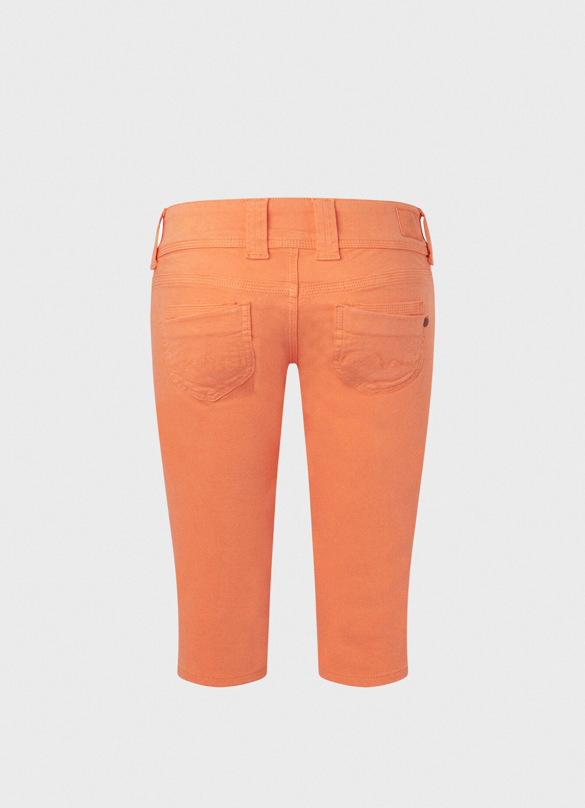 Shorts jeans cropped - pêssego e laranja