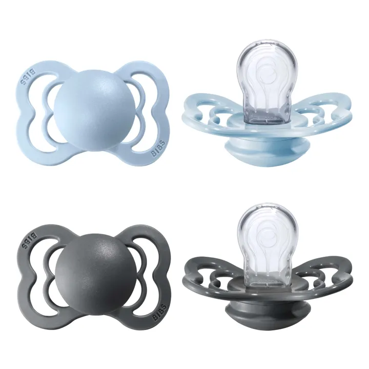 Bibs Tétines en silicone - Set de 2 | Bleu ciel