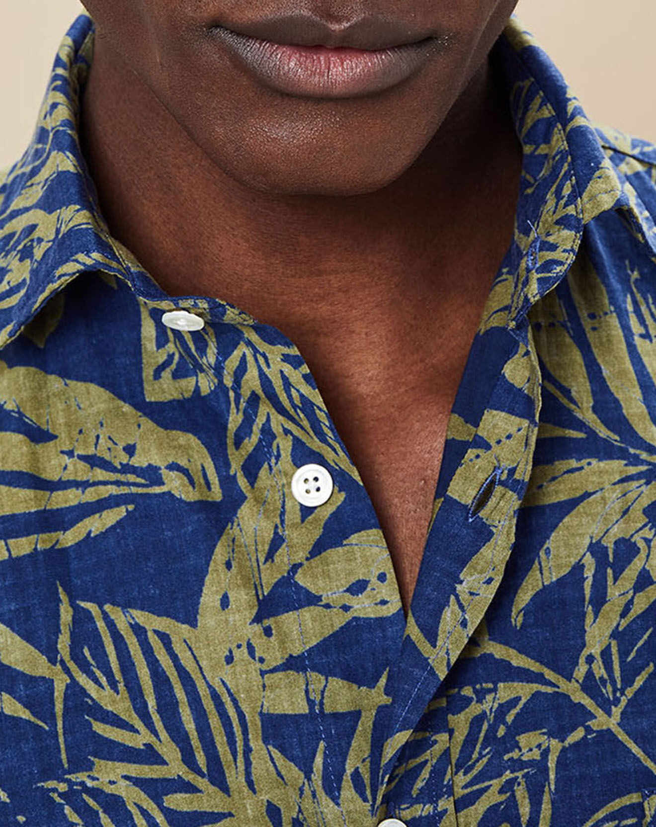 Hartford Chemise Regular Fit Paul imprimée marine/vert