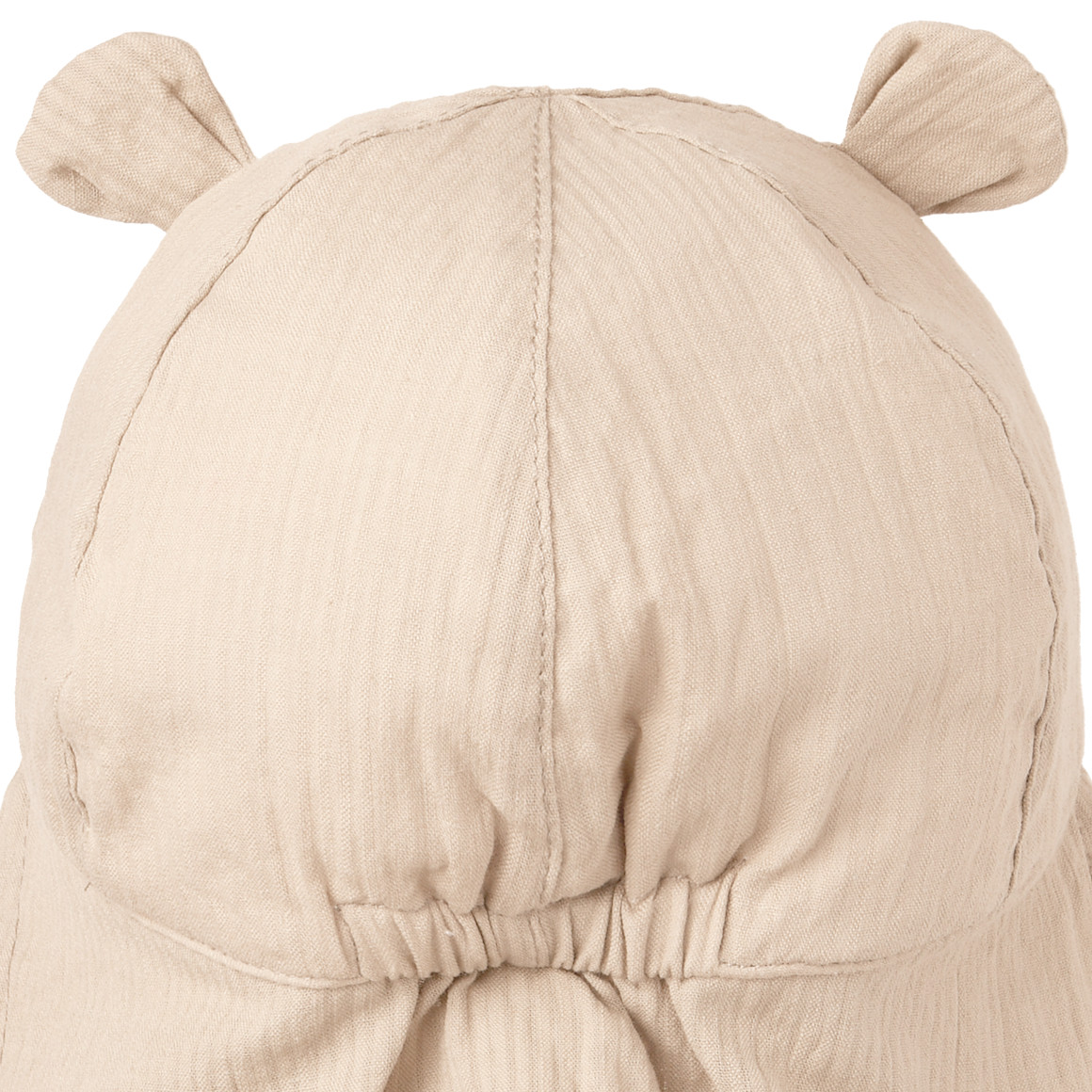 Topomini Baby Nackenkappe mit Ohren-Applikation beige
