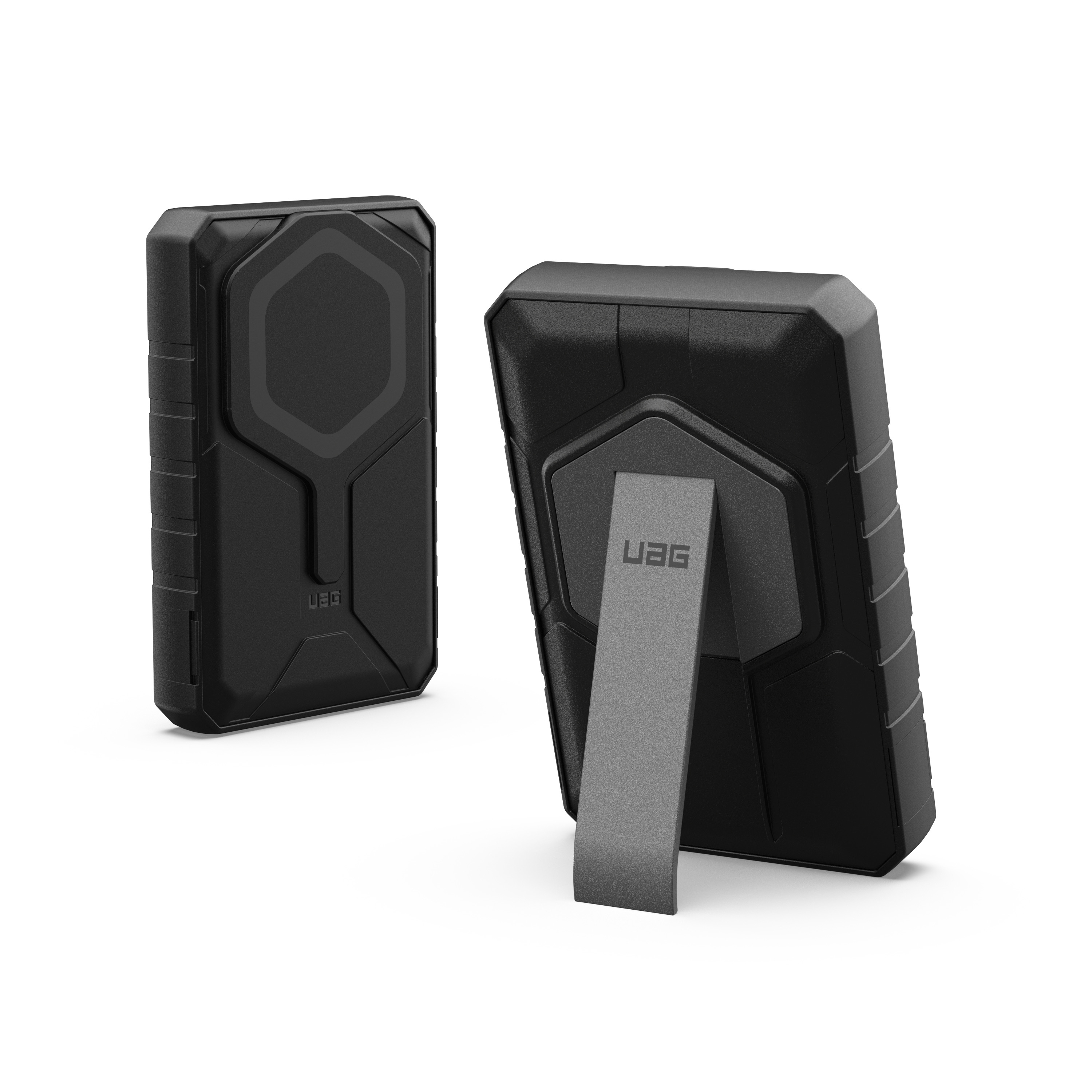 (20W) 10000mAh Rugged Magnetische MagSafe Powerbank USB C Ladegerät mit Kickstand   Ladekabel (IPX6) (9B4411114030) - Titan / Schwarz