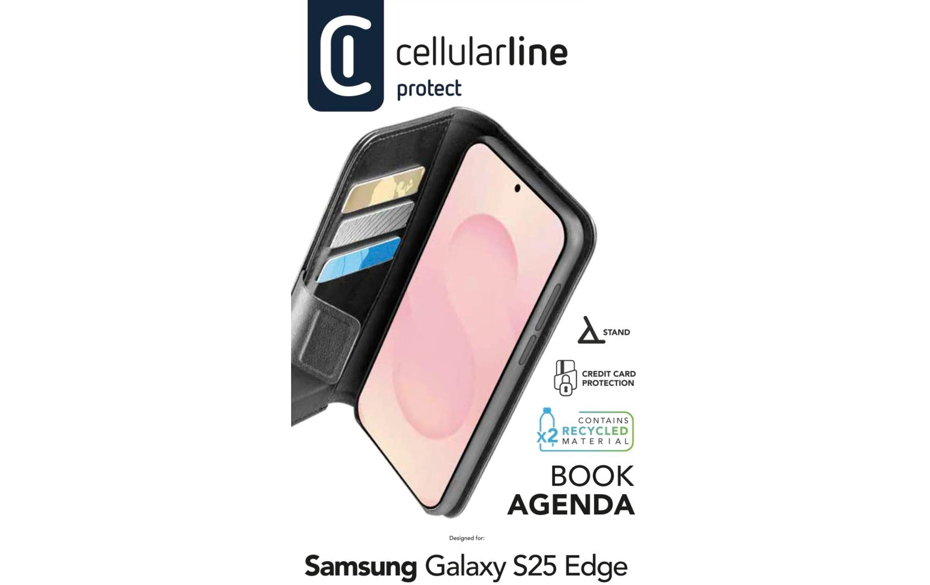 Book Cover Book Agenda 2 Galaxy S25 Edge SchwarzHandyhülle für das Samsung Galaxy S25 Edge