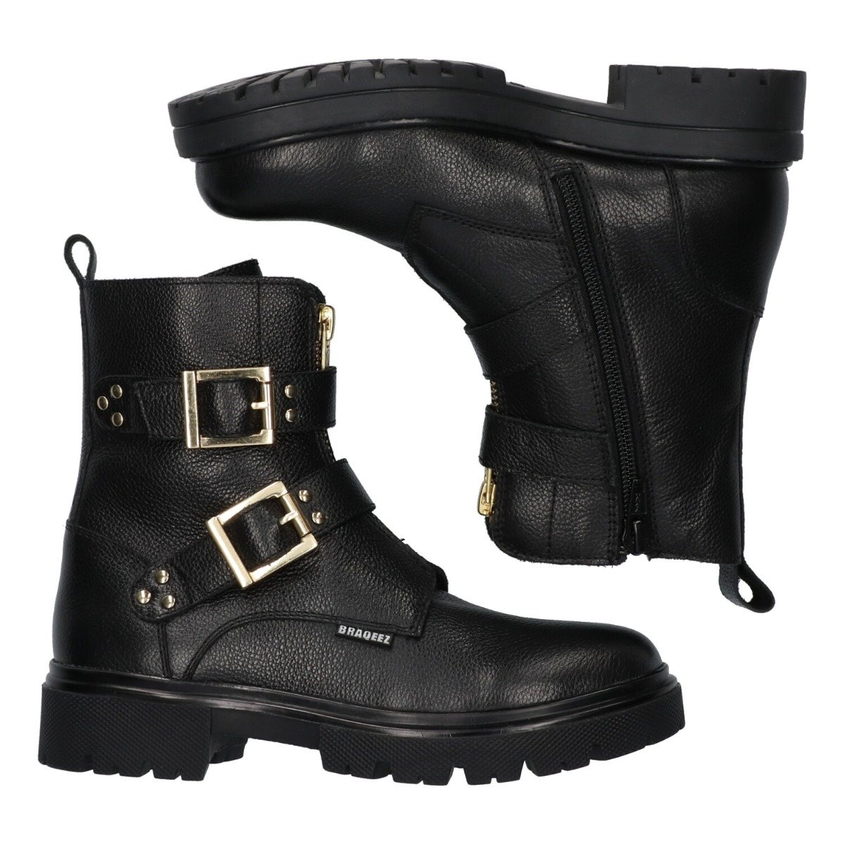 Mila Moxie - Biker Boots Braqeez Zwart