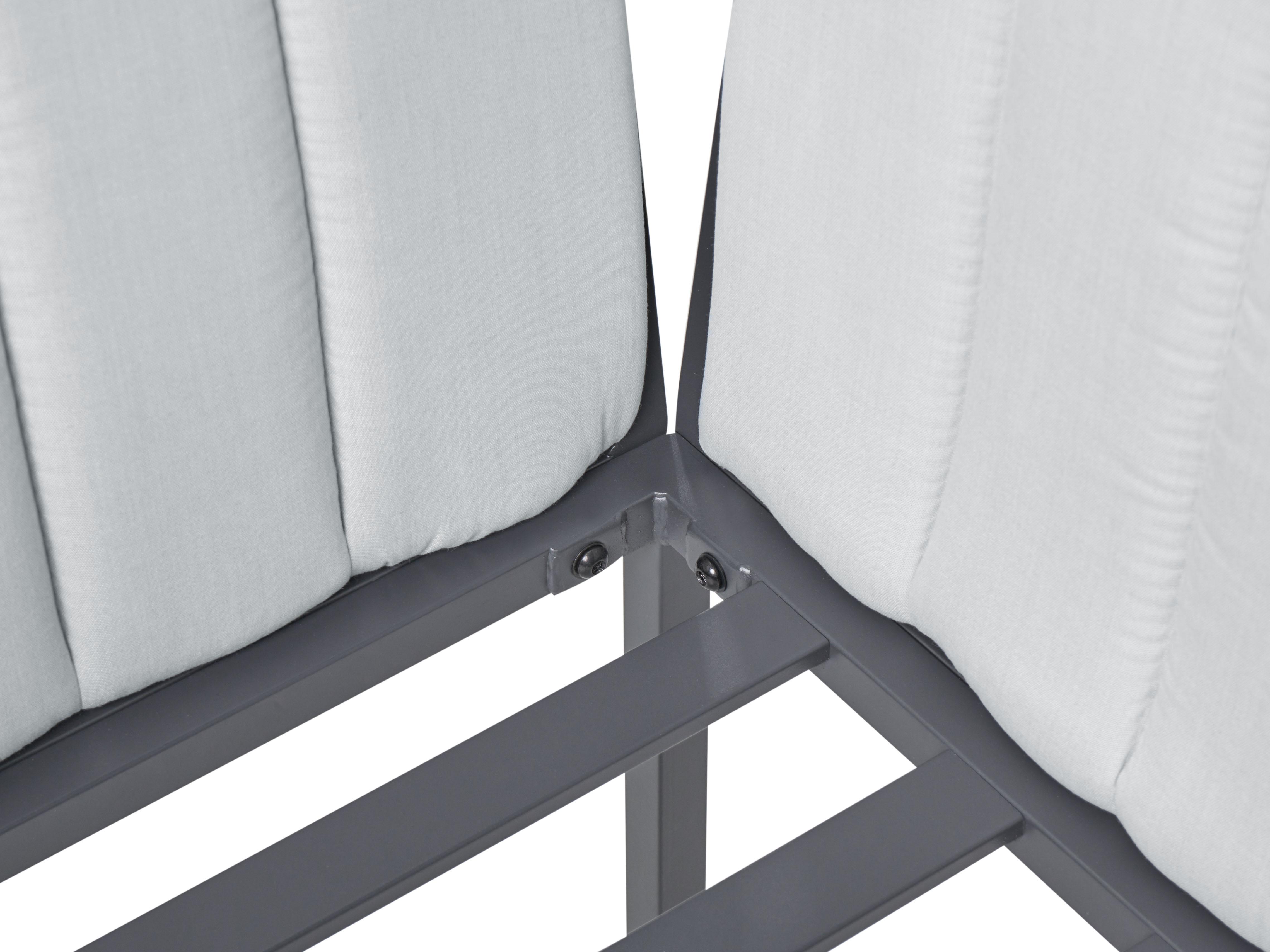 Loungeset met tafel 5-zits SKALA Metaal Lichtgrijs