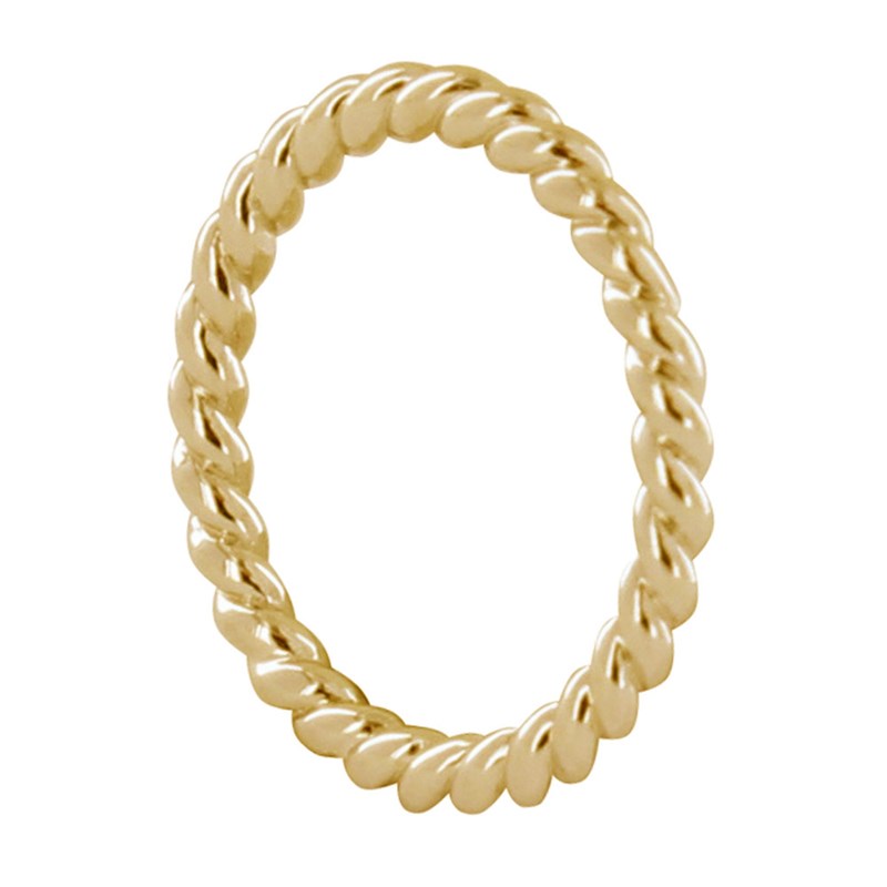 Bague Plaqué Or Anneau Torsadée