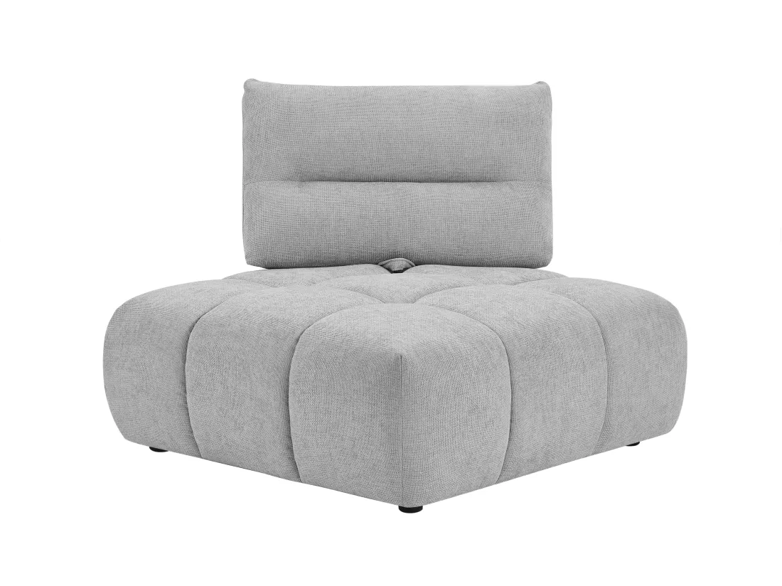 Fauteuil d'angle dossier avance-recule en tissu texturé gris clair APOLIU