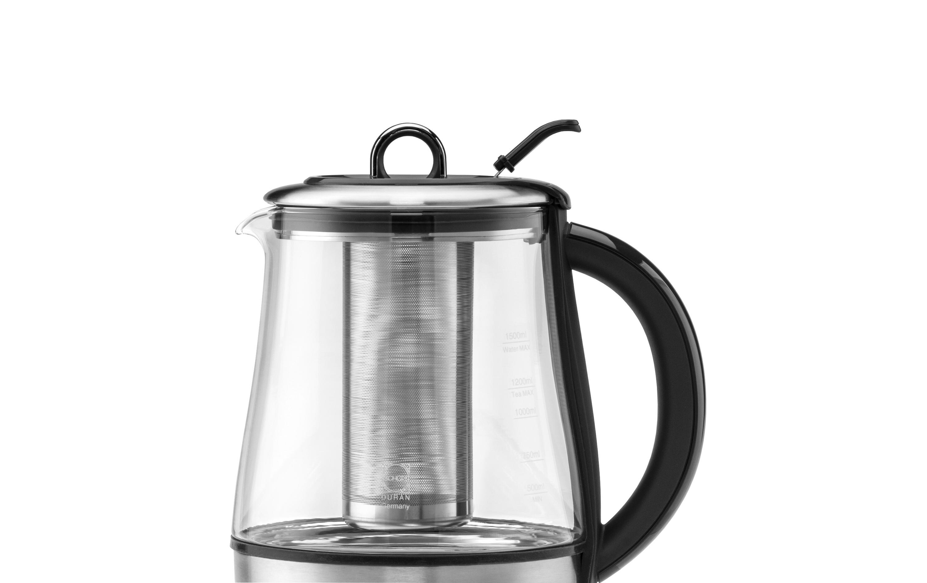 Tee- und Wasserkocher Design Tea & More Advanced Silber<br>Automatischer Tee- und Wasserkocher mit Gareinsatz