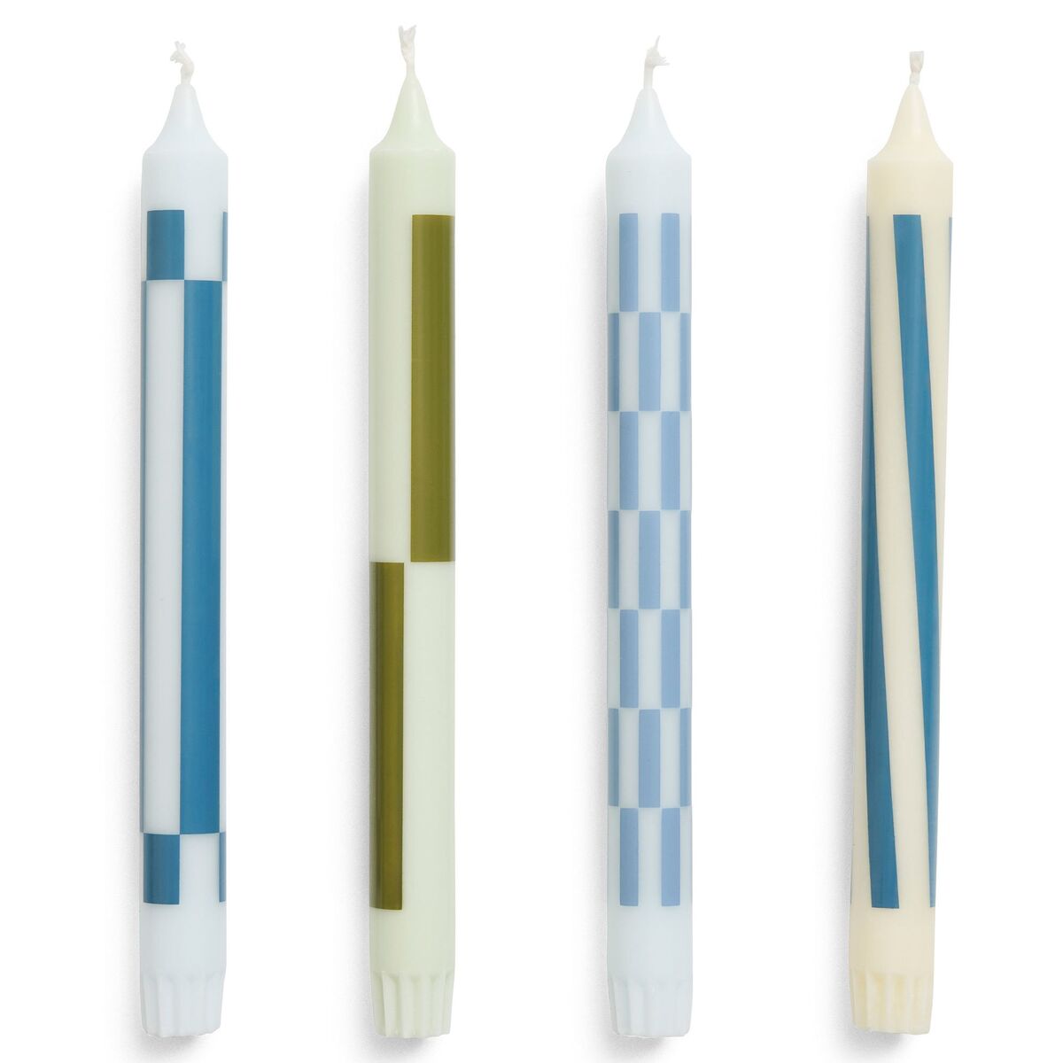 Pattern lys, light green/blue, 4 stk.
