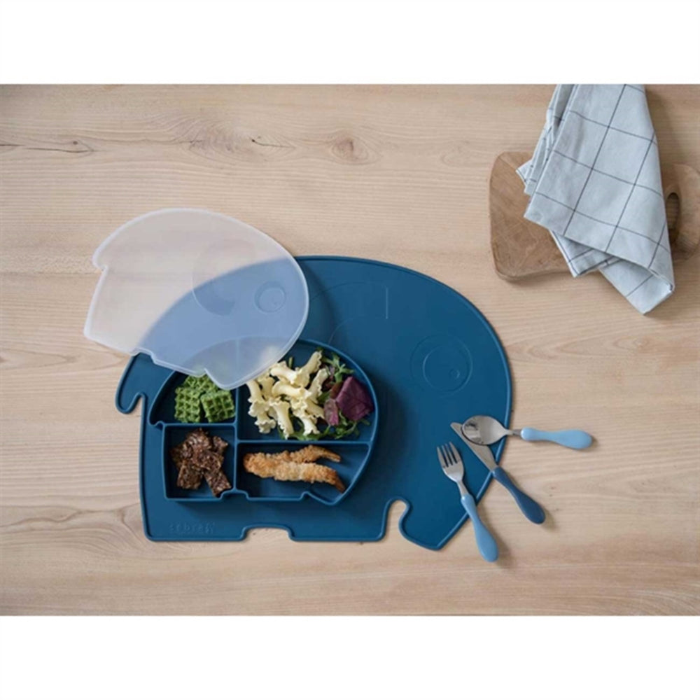 Silikone Tallerken M/Låg Elefanten Fanto Nordic Blue