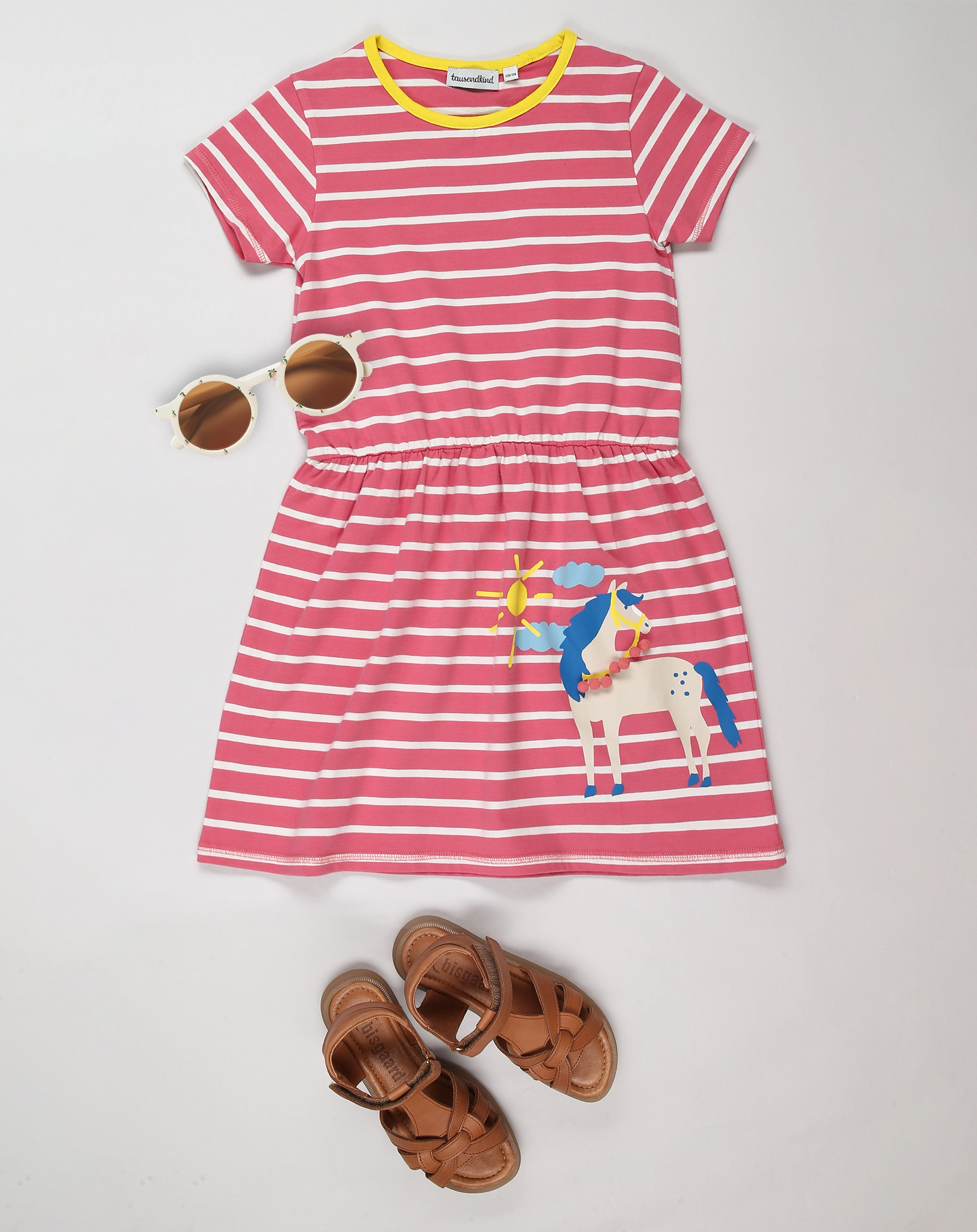 Kurzarm-Kleid PFERD in pink