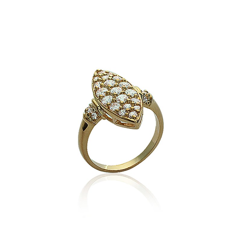 Bague Femme - Plaqué Or - Oxyde de zirconium