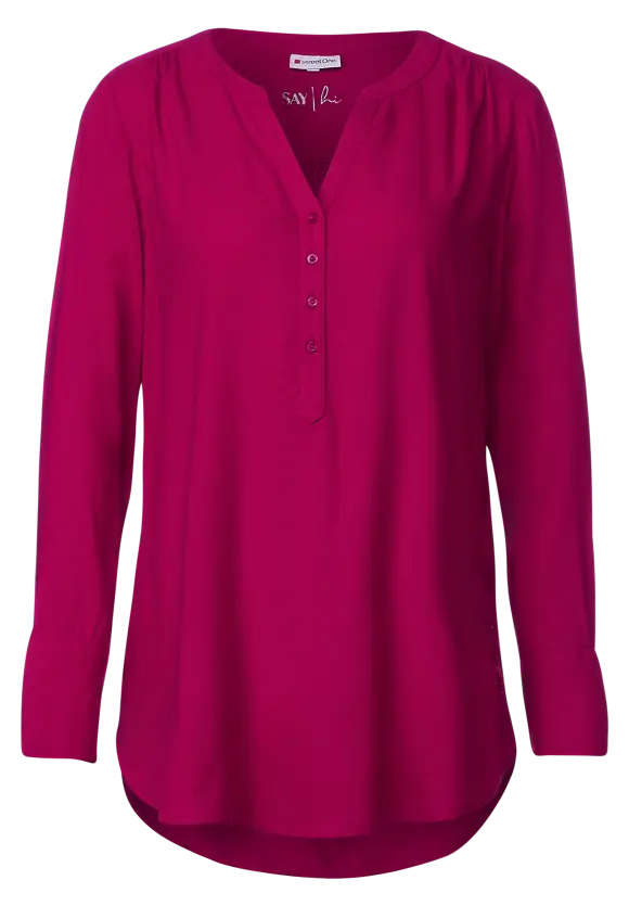 Longbluse in Unifarbe - carmine red