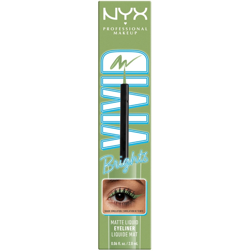 NYX Prof. Makeup Up Vivid Brights Liquid Eyeliner 2 ml - 02 Ghosted Green