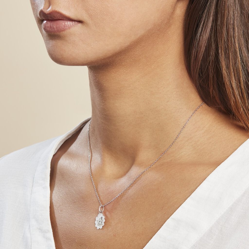 Pendentif Ange Nuage Or Blanc