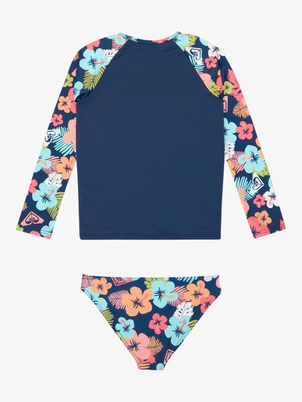 Morning Flower Lycra à manches longues Bleu Fille 2-7 ans