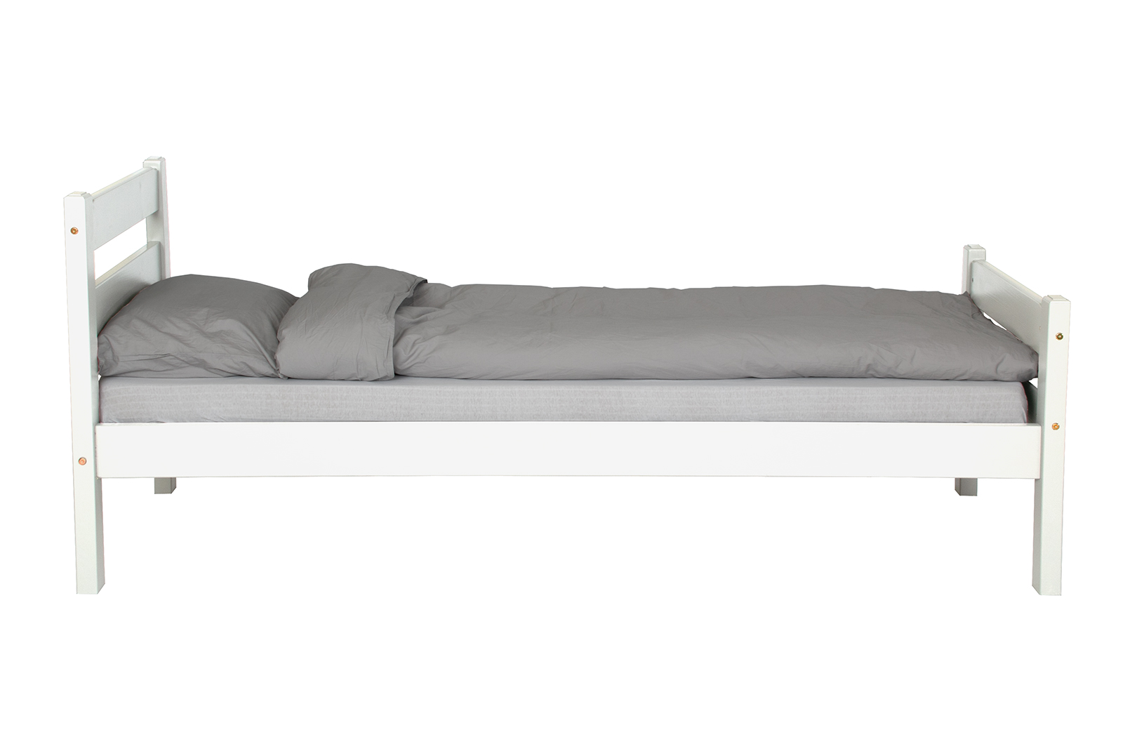 Grimstad enkeltseng 75x200 cm. Hvitmalt furu. Sengebunn og madrass selges separat.