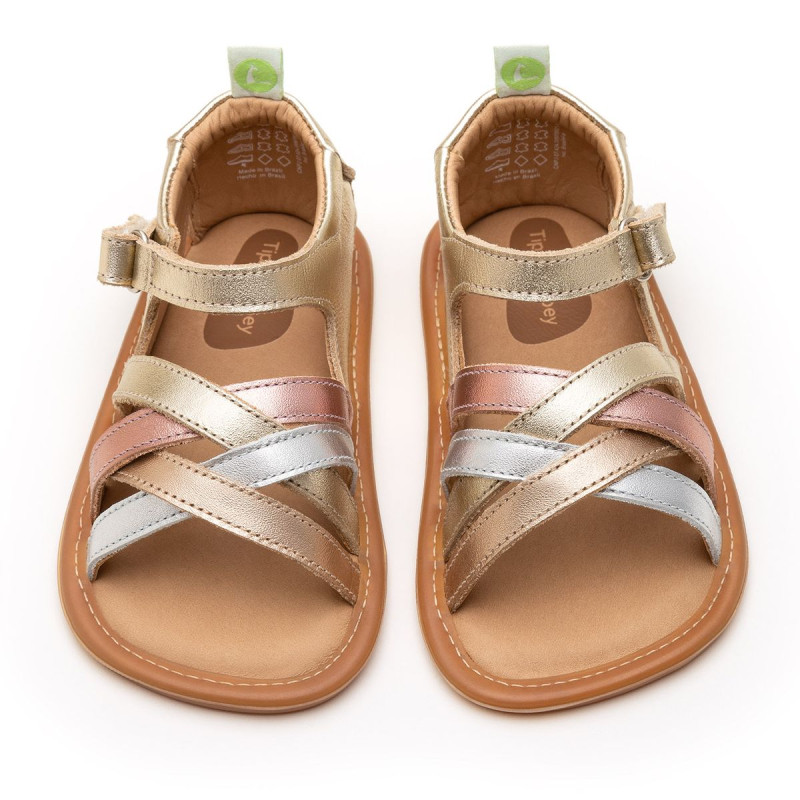Tip Toey Joey Tip Toey Joey Primeiros Criss Cross Champagne Metalic Salmon Rose Gold