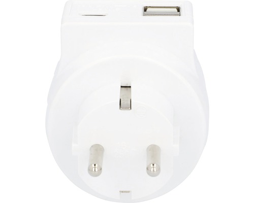 USB A + C 3.4A-adapter, wit, 1x USB Type C + 2x USB Type A-poorten