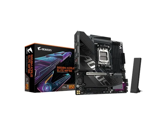 GIGABYTE B850M AORUS ELITE WIFI6E, AMD, Sokkel AM5, AMD Ryzen 7000 Series, AMD Ryzen 8000 Series, AMD Ryzen 9000 Series, Sokkel AM5, DDR5-SDRAM, 256 GB
