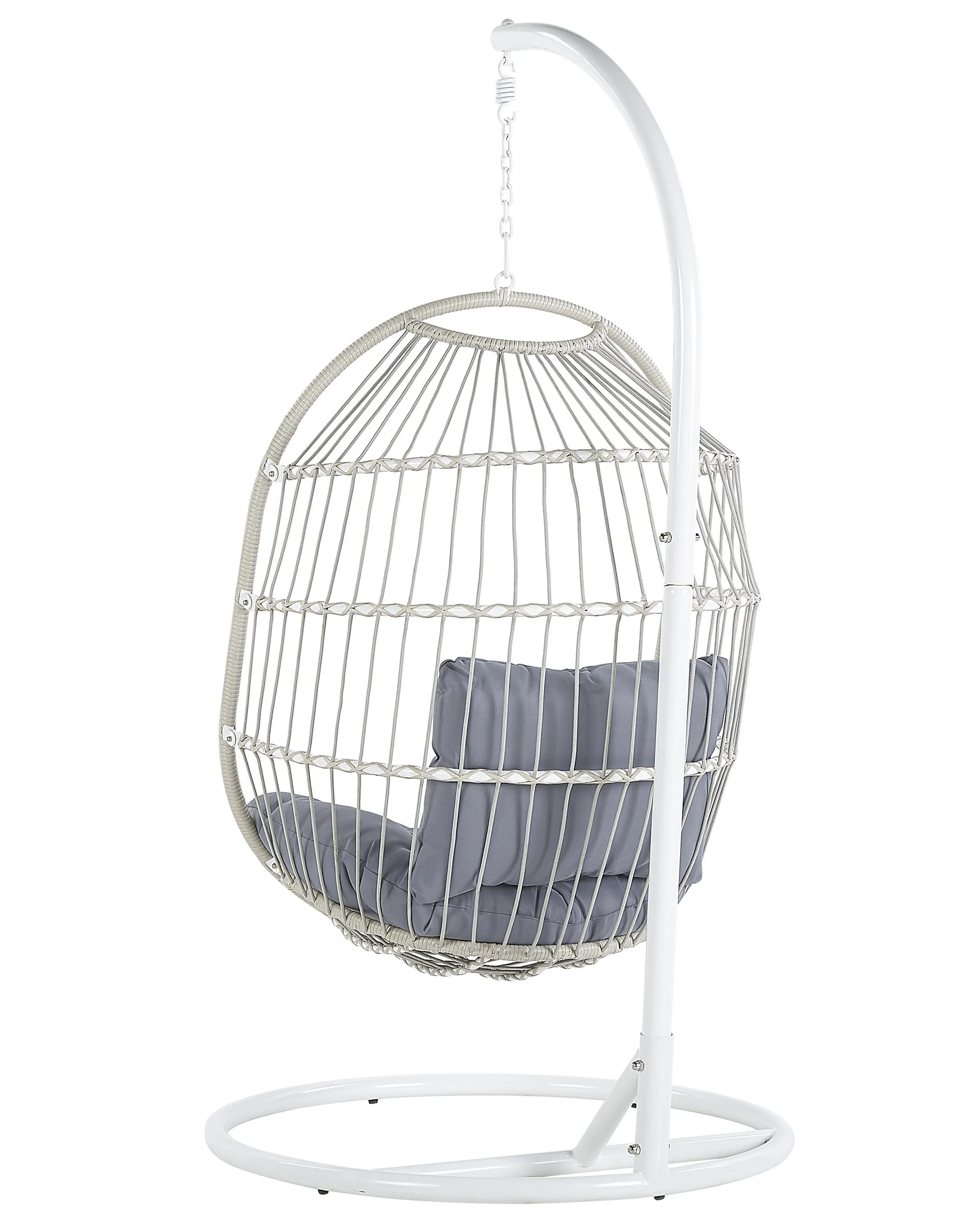 Hangstoel met standaard ALBA PE rotan Wit