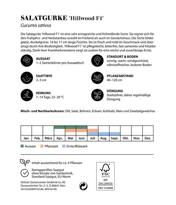 Dehner Premium Samen Salatgurke 'Hillwood F1'