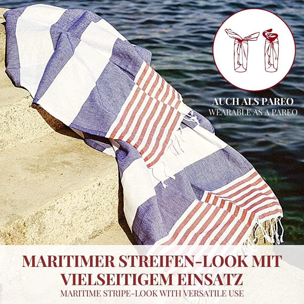 Carenesse Hamamtuch Tommy Marine 100*180 cm beige