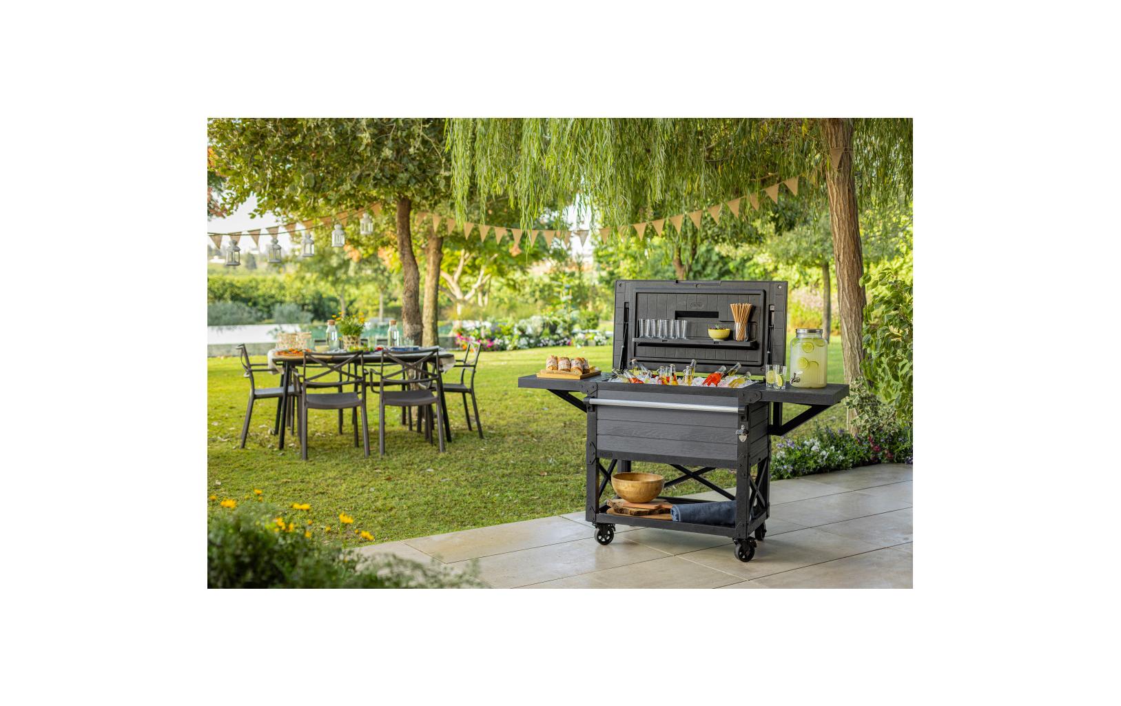 Patio Cooler 95.5 x 58.4 x 89.8 cm Anthrazit<br>Terrassenkühler und Getränkewagen