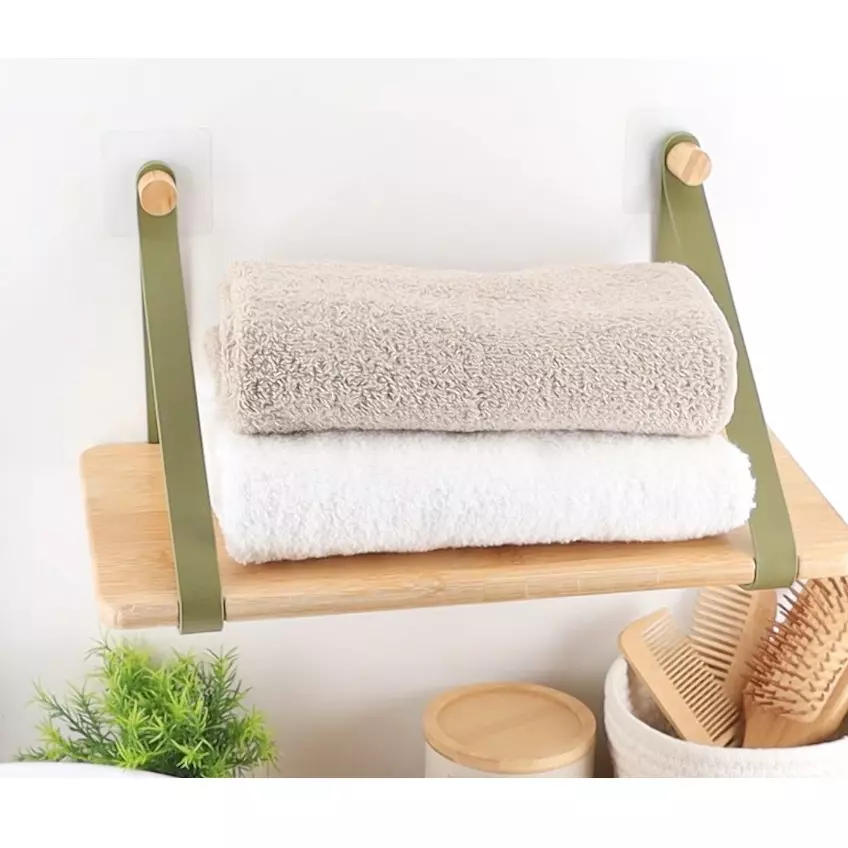 Etagère adhésive bambou (40 x H20 cm) Easy Chic Vert kaki