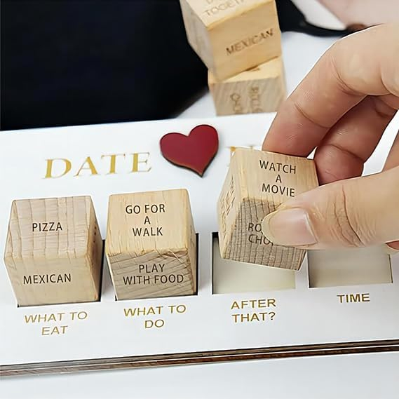 (6-tlg. Set) Holz Paar Würfel Spiel Entscheidungswürfel Romantische Dating Ideen für Erwachsene - Date Night