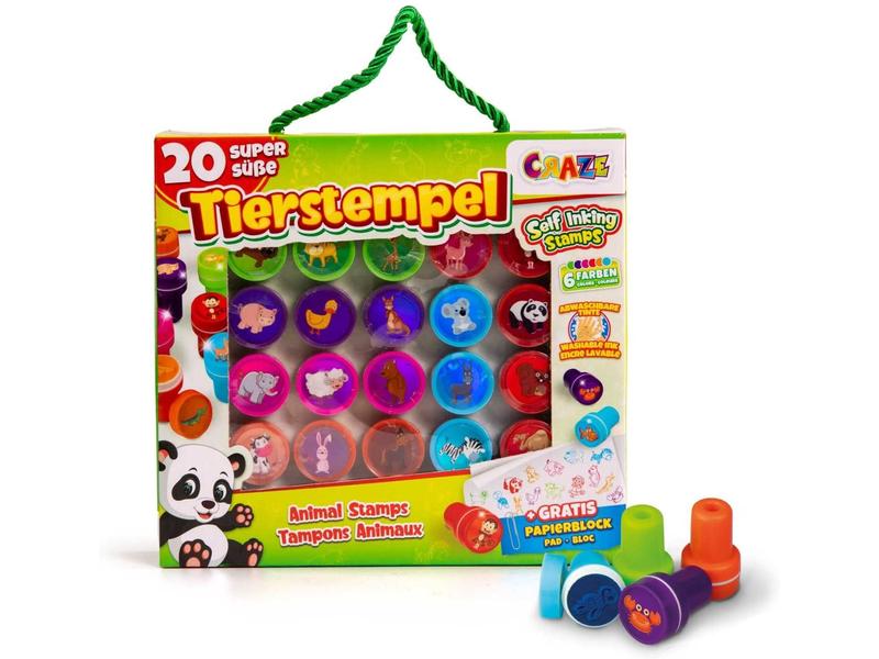 Craze Tierstempel 20 Stück Abwaschbares Stempelset