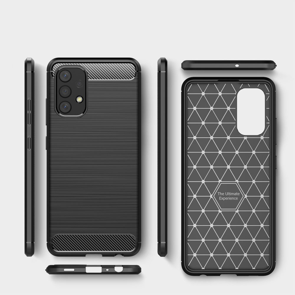 Samsung Galaxy A32 (4G) Gummi Case Schutzhülle im Carbon Look - Schwarz