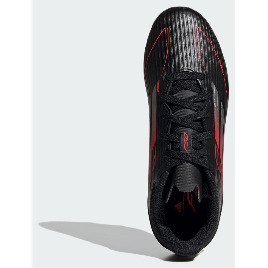 adidas F50 League FG/AG Stealth Victory - Noir/Argenté/Lucid Red Enfant