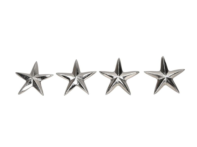 COCON Kerzenpin Stern 4 Stück, Silber Dekoratives Element für Ihre Kerzen