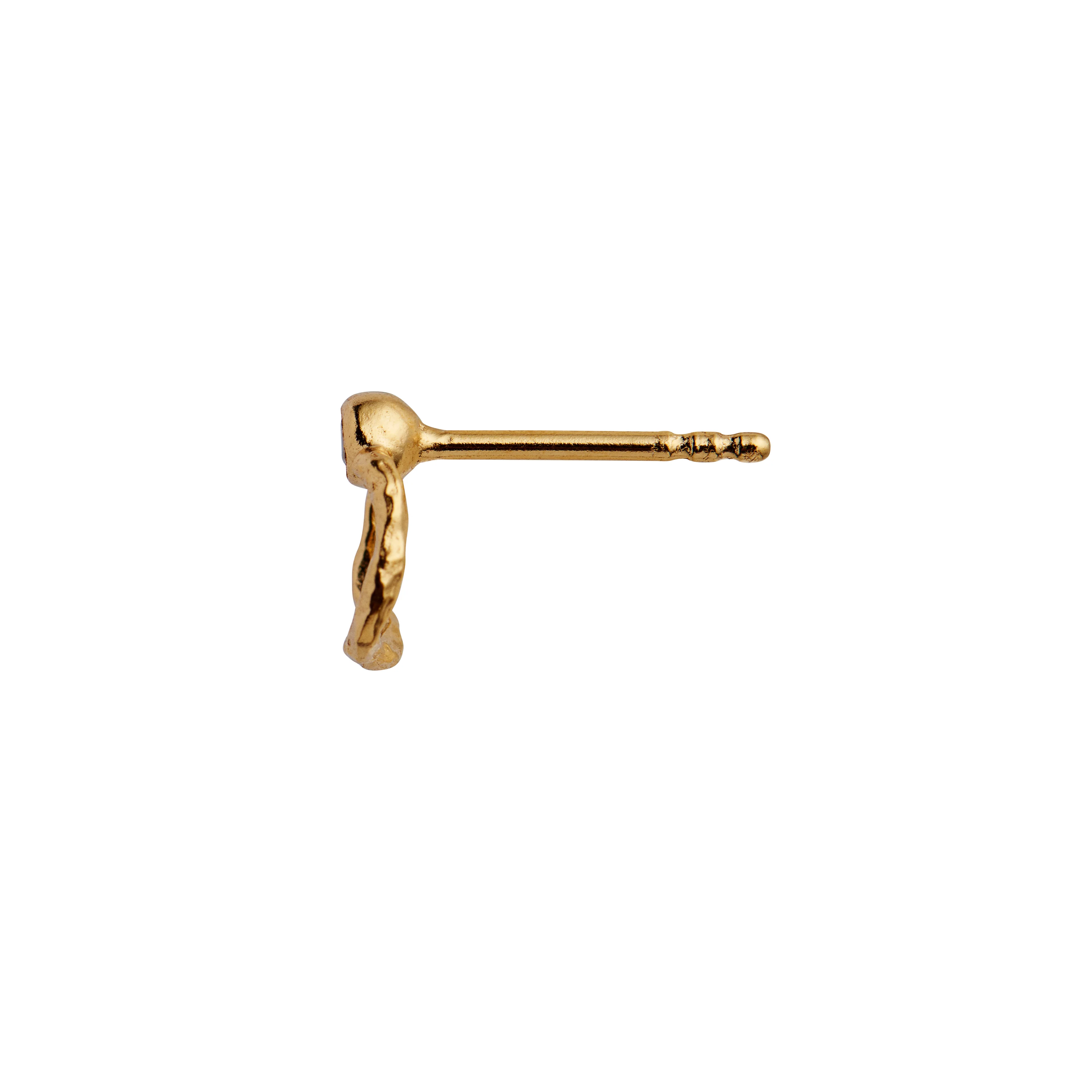STINE A Jewelry  Petit wavy circle ørering, forgyldt - 8 mm.