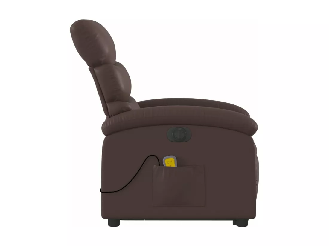 Fauteuil inclinable massant électrique marron similicuir