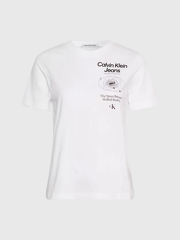 Camiseta estampada com corte relaxado nas costas