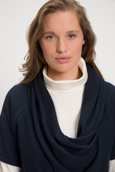 Pullover, Schalkragen, Halbarm, Biobaumwolle