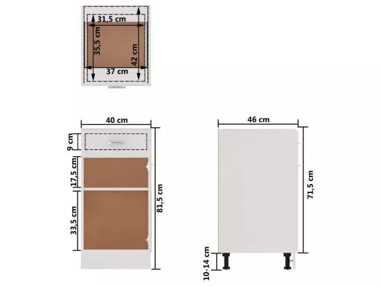 Armoire de plancher à tiroir 