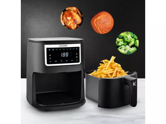 Fritreuse Sans Huile De 4l Noire Avec 8 Programmes Airmed4 Black De Kitchencook