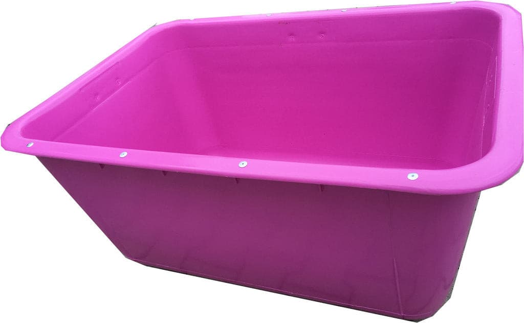 Mortelbak, stalen rail, mortelbak, plantenbak, 200 liter, verkeerde kleuren, drukfout / roze