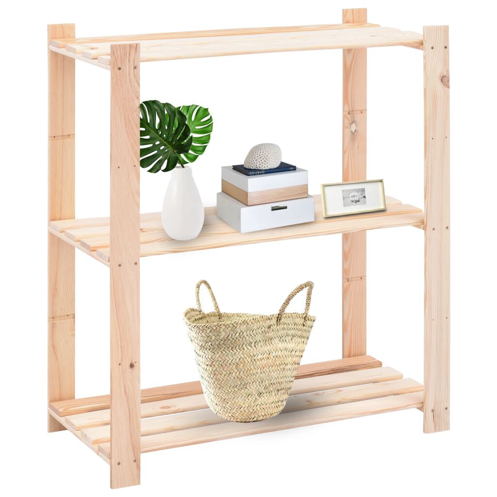 vidaXL Plank met 3 planken 80x38x90 cm massief grenen 150 kg
