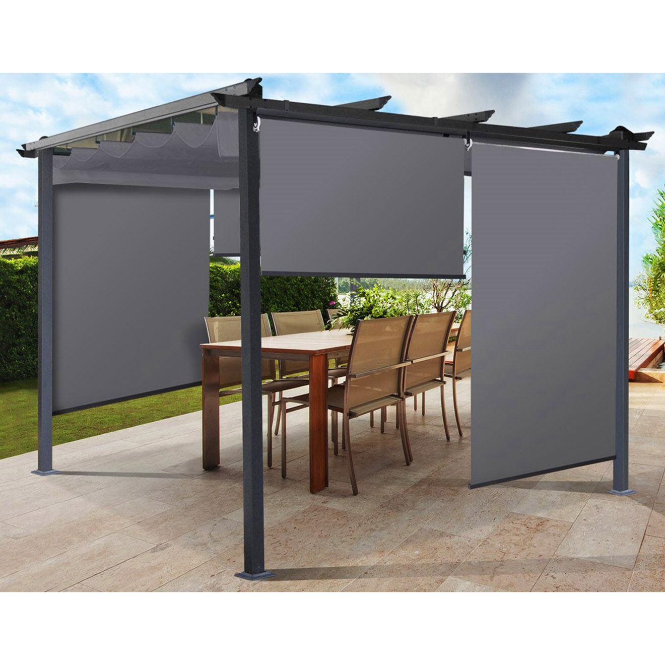 Pratik Garden 3 Stores enrouleurs occultant Eclipse anthracite - 120x225 cm