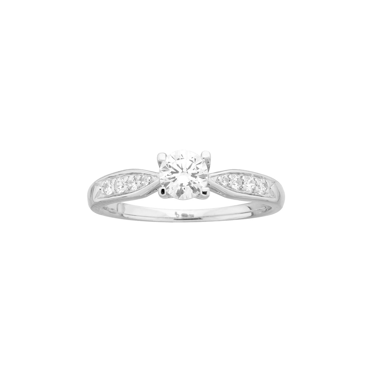 Bague de fiançailles en Argent avec oxyde de zirconium blanc