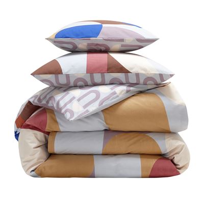 Linge de lit motifs géométriques fantaisie - BECQUET CRÉATION