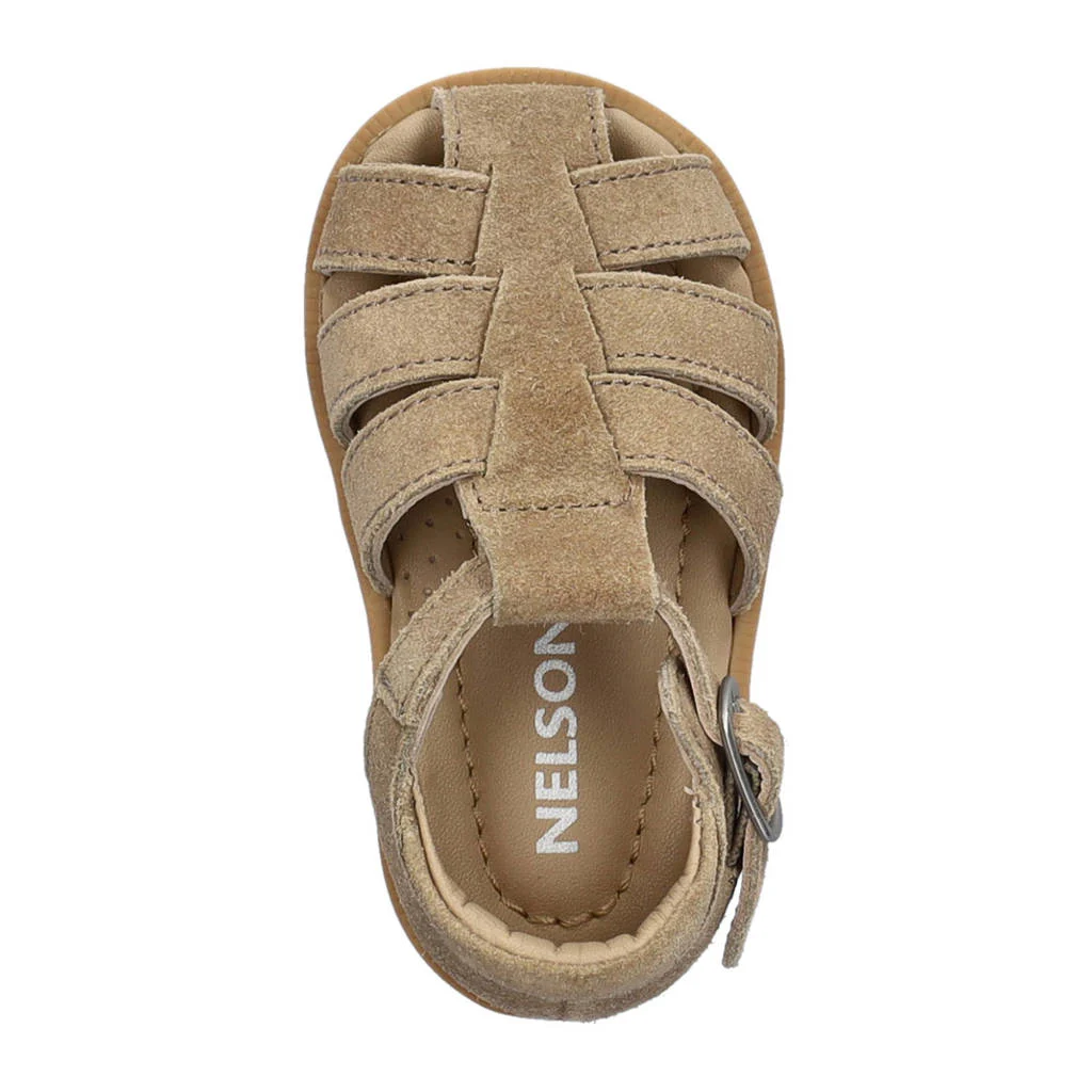 Nelson Kids suède sandalen taupe