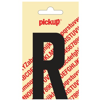Pickup plakletter R zwart mat 90 mm