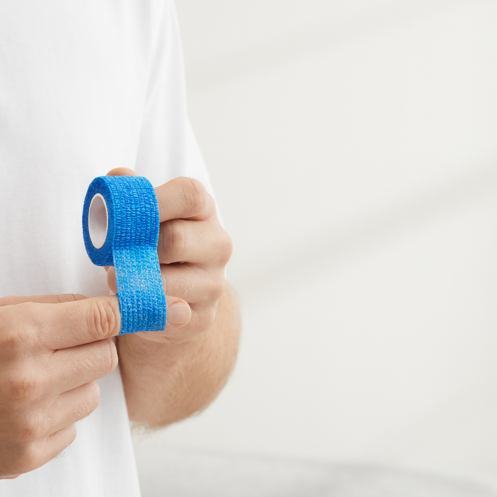 (2.5cmx5m) Selbsthaftender Fingerverband Wundauflagen Fixierung (48654) - Blau