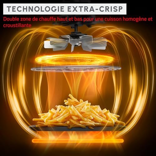 Moulinex Easy Fry air fryer, multicuiseur et four, 15 L, 9 programmes, friteuse sans huile, 3 niveaux de cuisson, compact, extra crisp, noir, AL556DF0, Acier Inoxydable : Cuisine et Maison