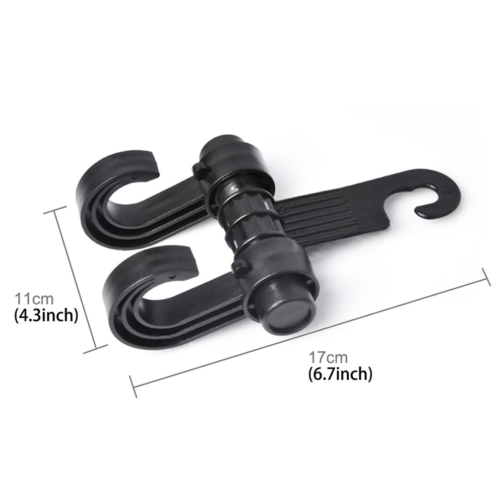 (2er Set) Universal Auto Kopfstütze Haken Organizer Tasche Gepäckhalterung - Schwarz