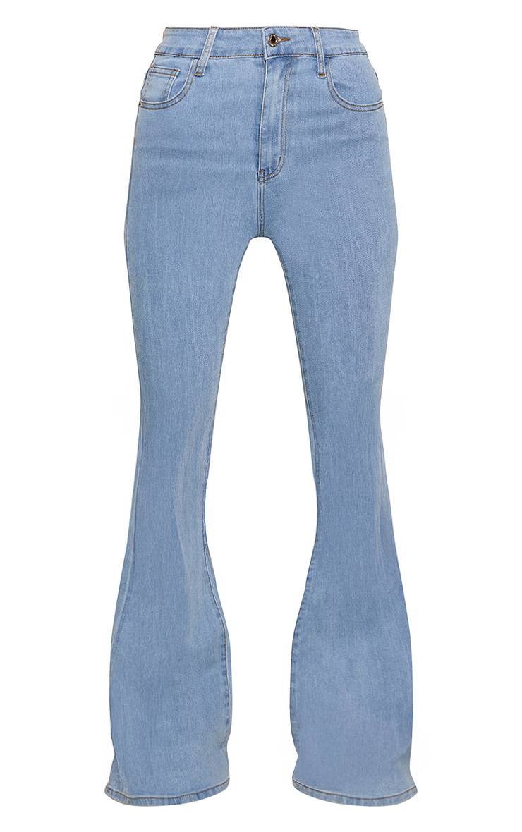 Bleu Jean Évasé Stretch À 5 Poches